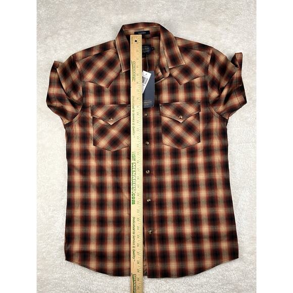 Pendleton Shirt Men's Size Med Plaid Frontier Pearl Snap Short Sleeve New, NWT - Picture 5 of 8
